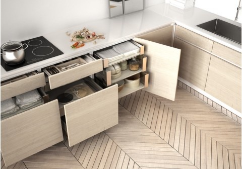 Smart storage solutions in small Kitchen Renovations Melbourne with custom kitchen cabinets Melbourne and pull-out drawers