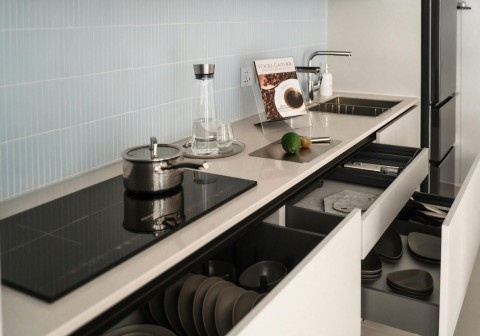 Smart kitchen technology in modern kitchen design Melbourne featuring smart appliances and automation trends
