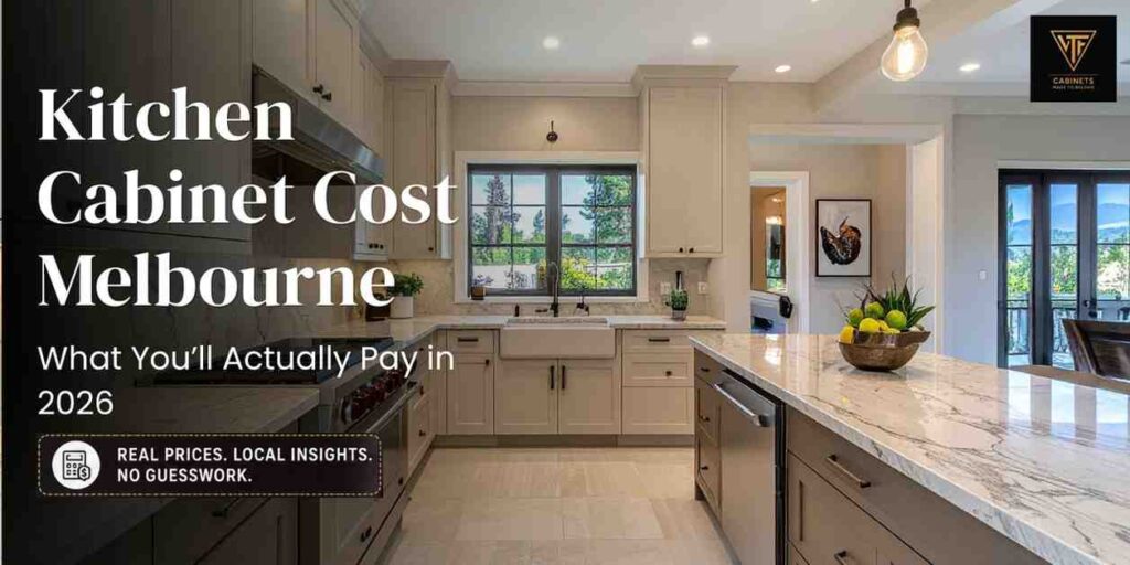 Kitchen cabinet cost Melbourne 2026 guide with modern kitchen design and real pricing breakdown